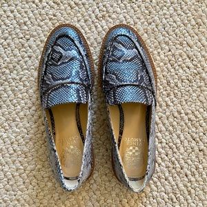 Vince Camuto Blue Snakeskin Leather Loafer